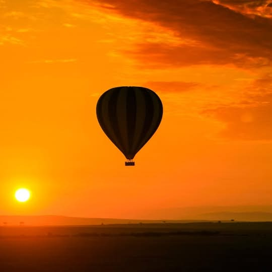 Hot air balloon at sunset